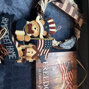 Red White and Blue Decor Lot of 3