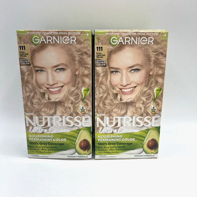 Garnier Nutrisse Nourishing Hair Color 111 Extra Light Ash Blonde White 2 Pack