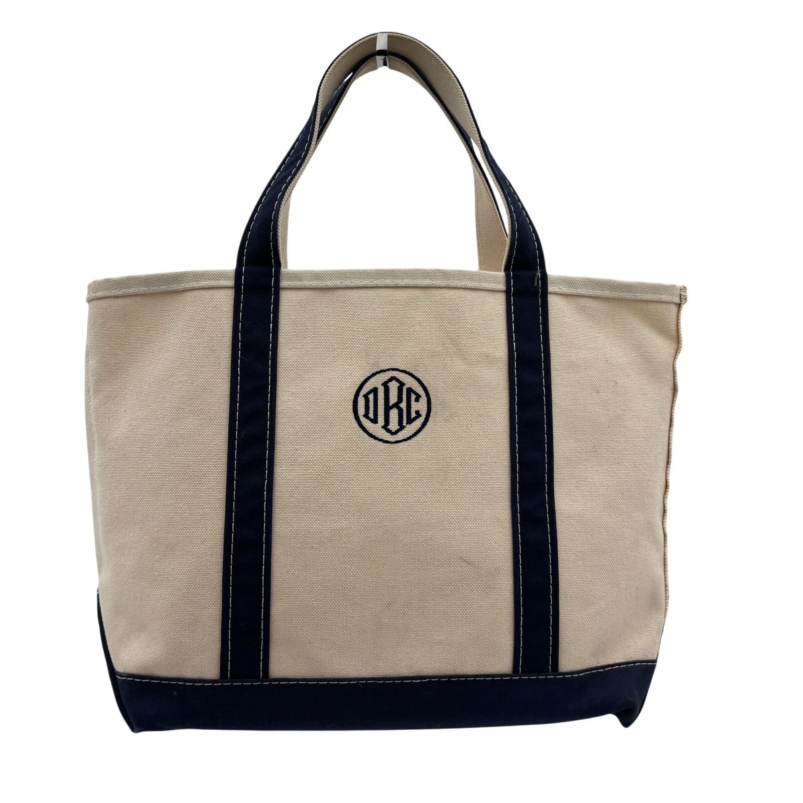 Vintage 90s LL Bean Boat and Tote Mini Canvas Tote Embroidered 17x12