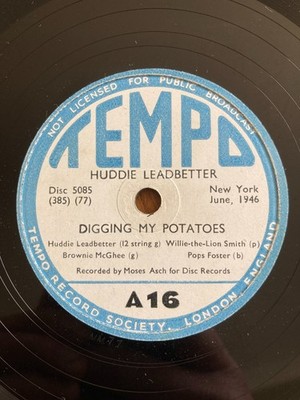 HUDDIE LEADBETTER / LEADBELLY Digging My Potatoes / Defense Blues UK TEMPO 78