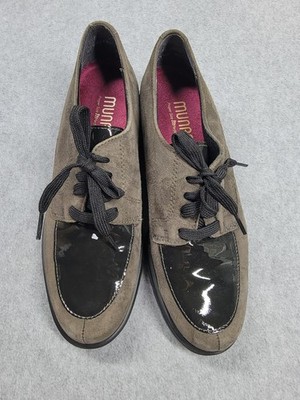Munro Shoes Womens Size 6.5 Narrow Suede Patent Leather Lace Up Comfort Oxford