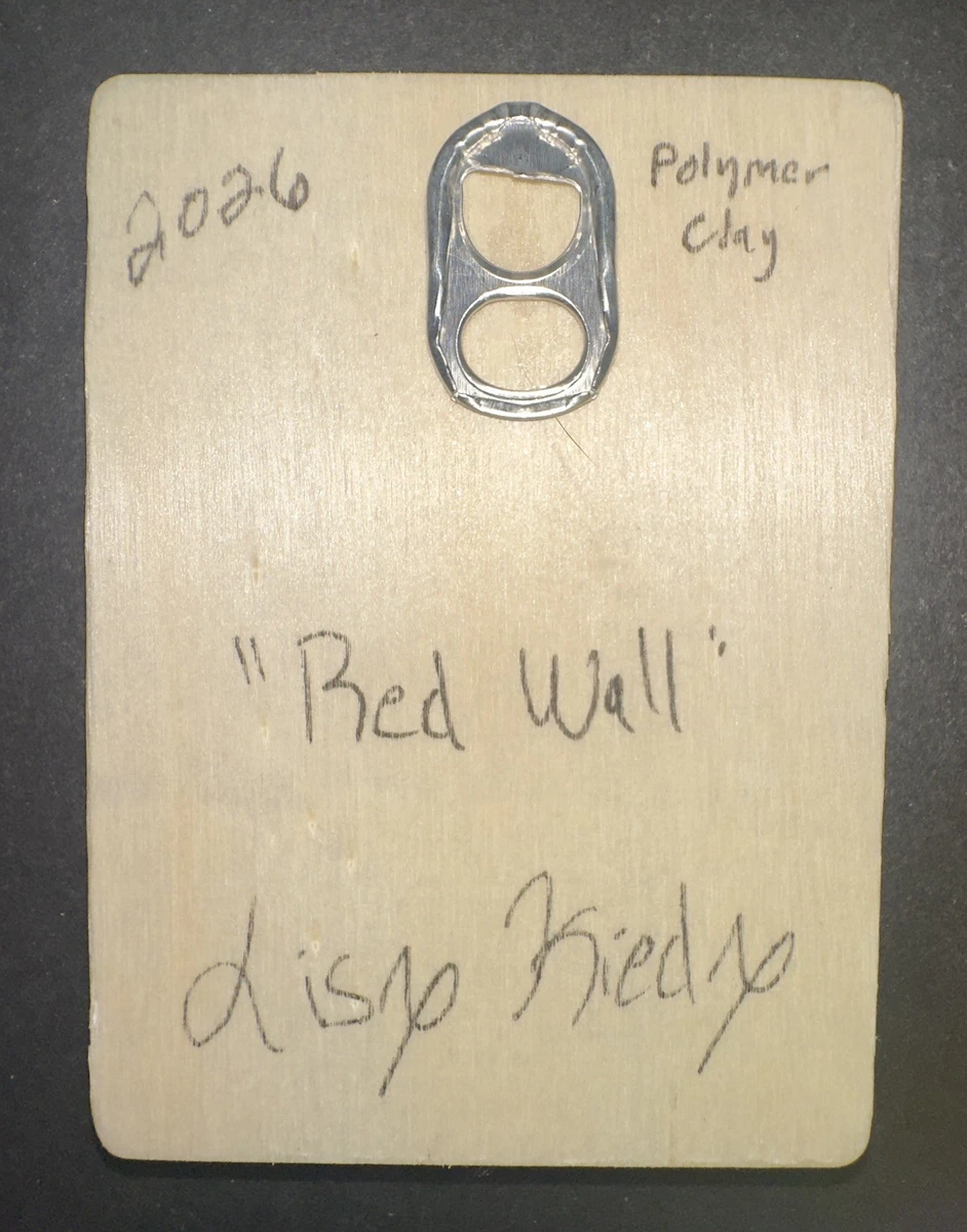 ACEO Original Rare 3D Unique Whimsical Red Abstract Polymer Clay and Wood