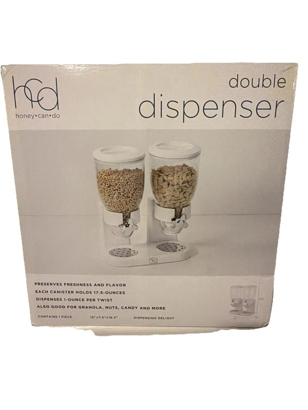 Brand New Zevro Dry Food Dispenser Dual Control, Honey Can Do, Cereal Dispenser
