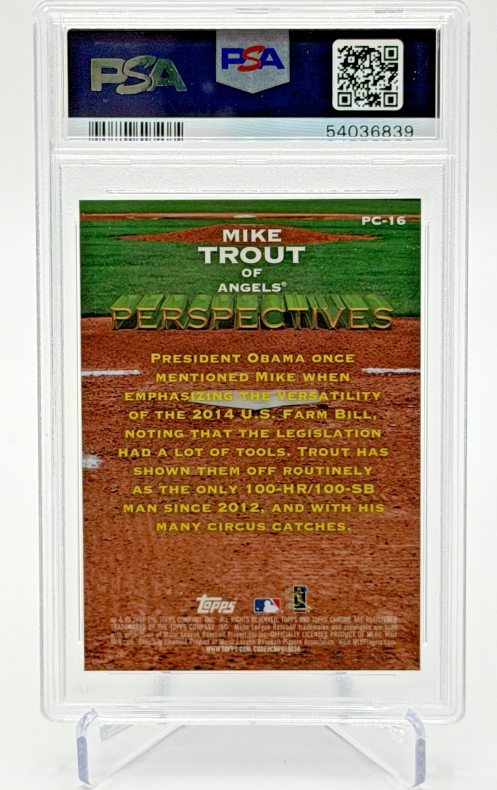 2016 Topps Chrome Perspectives Mike Trout #PC-16 PSA 10 Gem Mint Angels view 6