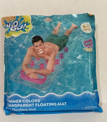 H2O Go Summer Colors Transparent  Floating Mat Pool Bestway 6ft New see-through