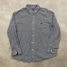 Chaps Shirt Mens XL  Long Sleeve Gingham Check Button Down, Navy