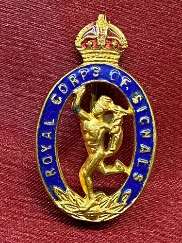 WW2 Royal Corps of Signals Enamel Sweetheart Brooch w/fixing