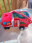 2008 Hasbro Tonka Firetruck Rescue Vehicle Plush Basket w/ Handle - Easter?  NEW