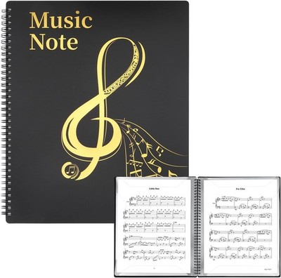 Sheet Music Folder with 3-Side Wrap Protection, 60 Pockets Fit Letter Size,