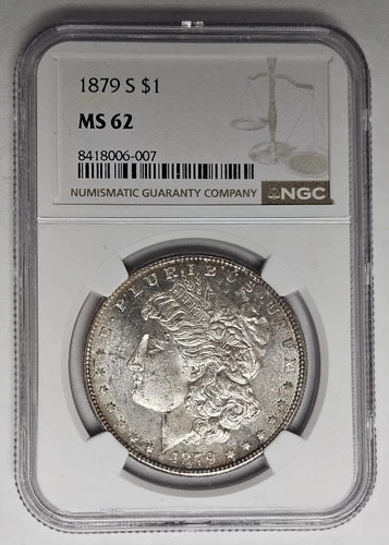 1879 S San Francisco Morgan Silver Dollar NGC MS 62