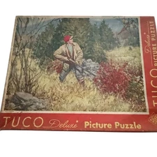 Vintage TUCO Deluxe Picture Puzzle Thrilling Moments Pheasant Hunting Classic