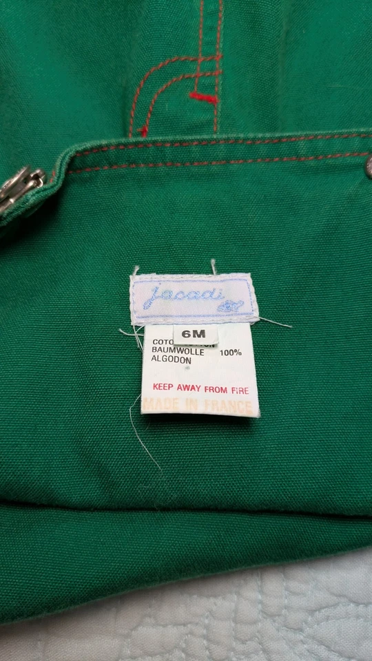 Mono Vintage Jacadi Verde Bordado "My Garden Friends" Talla 6 M Francia Foto 4 de 4