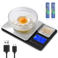 KüChenwaage Digital Edelstahl LCD Tara USB Batteriebetrieb 10Kg 1G 500G 0,01G