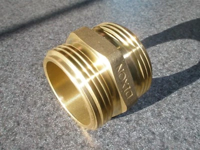 DIXON VALVE & COUPLING DMH15F15F BRASS HEX NIPPLE FIRE HOSE ADAPTER 1-1/2" Double Male NST Dixon