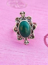 Natural Malachite Ring,925 Sterling Silver Ring,Bohemian Ring,All Sizes 3 to 14