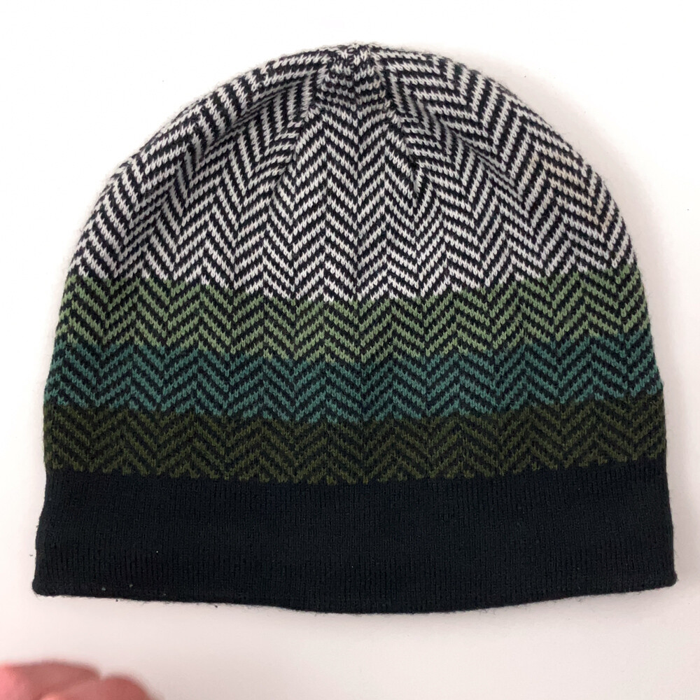 Herring Bone Pattern White Green Black Stripes Wi… - image 2