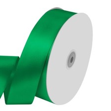 1-1/2" Wide x 100 Yards Wide Green Satin Ribbon Solid Fabric Ribbons Roll for...