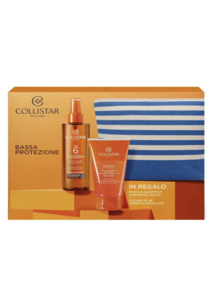 COLLISTAR SOLARI TROCKENÖLBOX ABBR. LSF 6 SPRAY + DUSCHE + TASCHEN