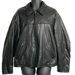 eddie bauer black leather jacket