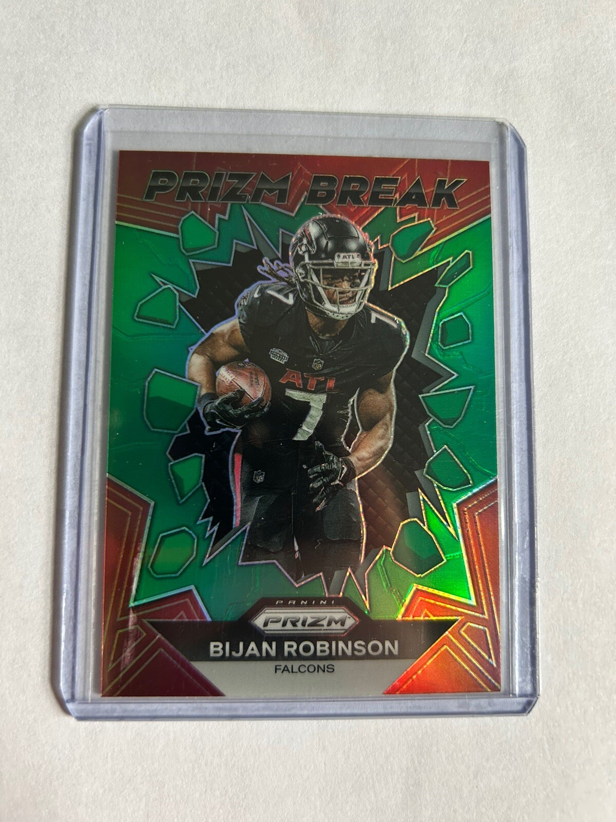 2023 Panini Prizm - Prizm Break Green Prizm #PB-8 Bijan Robinson (RC)