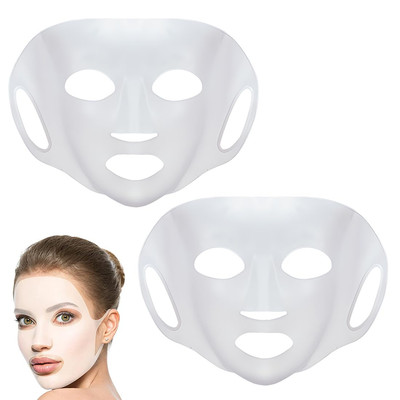 2 Pcs Wiederverwendbare silikon Maske Gesichtsmaskenabdeckung Feuchtigkeitsmaske