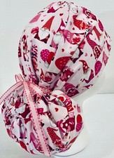 Valentine  s Day Medical Ponytail Pouch Surgery Scrub Cap Chef Hat