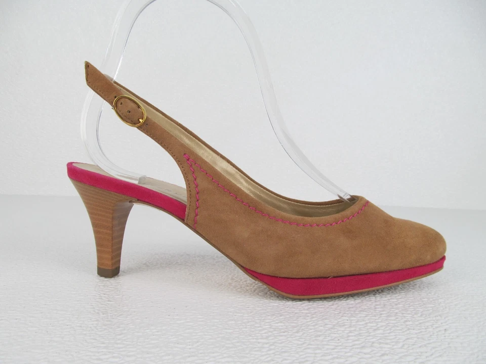 Peter Kaiser Mujer’s Tacones Cordones Beige Marrón y Rosa Gamuza Talla US 6B Nuevos Foto 2 de 4