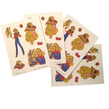 Barbie Sticker Sheet Lot of 4 Scratch n Sniff Apple Scented Horse Vintage 1983