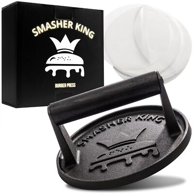 #ad #ad Premium Cast Iron Smash Burger Press incl. 25 pcs of Patty Paper Burger Smasher $23.28
