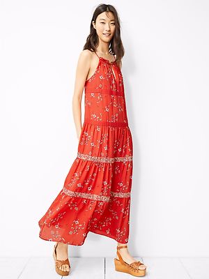 NWT GAP Floral halter maxi dress, Red Floral Print SIZE XS #719929 v715 | eBay NWT GAP Floral halter maxi dress, Red Floral Print SIZE XS #719929 v715 | eBay