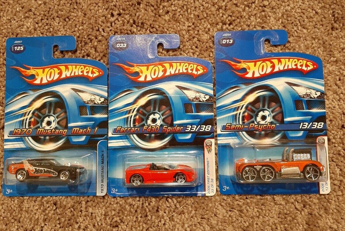 Hot Wheels Hotwheels car lot of 3 Rare Factory Errors - Ferrari Mustang