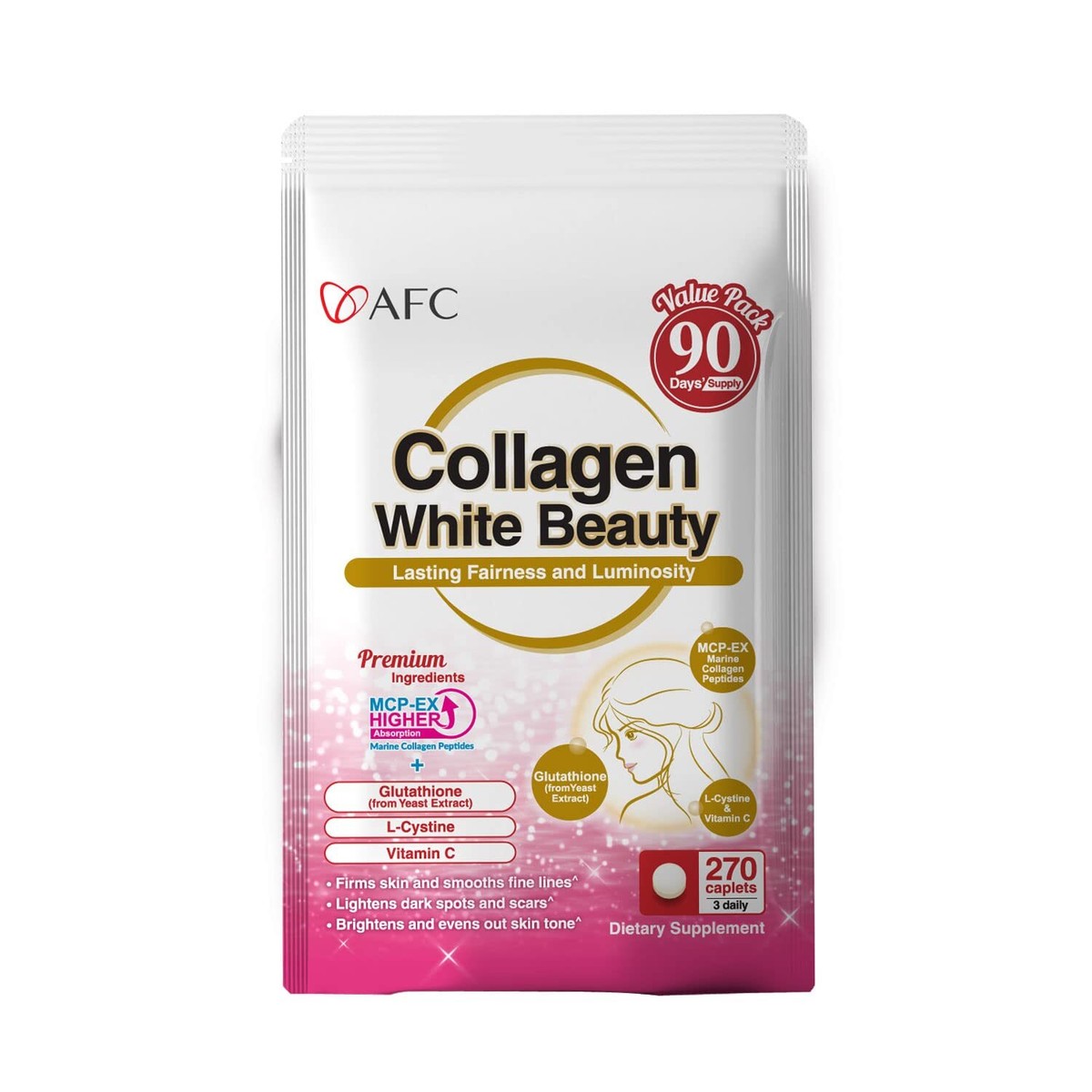 collagen glutathione japan AFC White Beauty with Marine Collagen Peptide L-Cy Wellbeing Nutrition Glow Japanese Marine