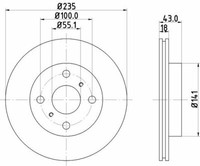 2X Hella 8DD 355 107-281 Bremsscheibe FüR Toyota