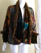 Lee Anderson Sz Xs S M Funky Art-to-wear Dyed Faux-fur Jacket Blazer Coat