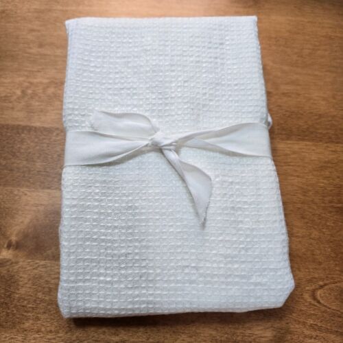 POTTERY BARN EUROPEAN FLAX LINEN WAFFLE WEAVE SHAM ~ EURO ~ WHITE