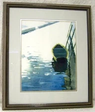 BOAT AT DOCK WATERCOLOR