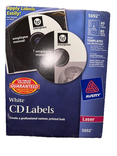 Avery CD DVD Labels, Laser #5692 40 Labels | eBay