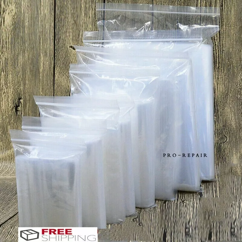 Strong 2 Mil Clear Reclosable Zip Plastic Lock Bags Poly Jewelry Zipper Baggies - Image 2 of 4