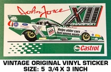 JOHN FORCE NHRA DRAG RACING CHAMPION - VINTAGE ORIGINAL VINYL DECAL STICKER