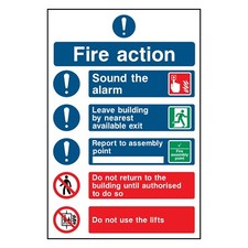 Fire Action Sign or Sticker | FACT0025