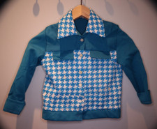 Kinder Jacke blau weiß Gr. 80 / 86 *** Dachbodenfund 70er Jahre als Stoffrest