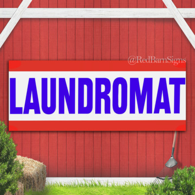 Laundromat Self Service Laundry Shop Business Advertising indoor outdoor banner