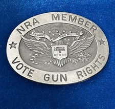 Vintage NRA Member "Vote Gun Rights" Limited Edition 30086 Belt Buckle Preowned