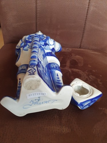Porzellan Flasche für Vodka russische Peter 1 Zar am Schiffslenker h 33 cm - Bild 5 von 5