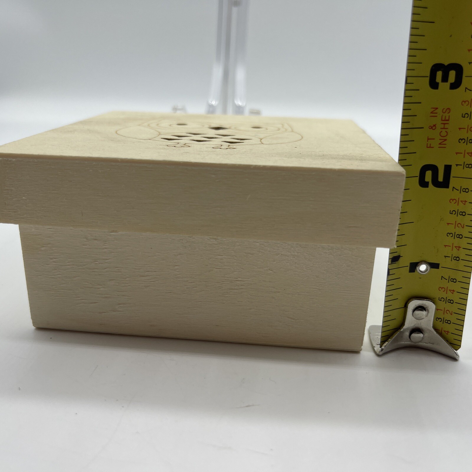 Wooden Box with Engraved Owl 3¾"x 3¾"x 2¼" 296705 2105