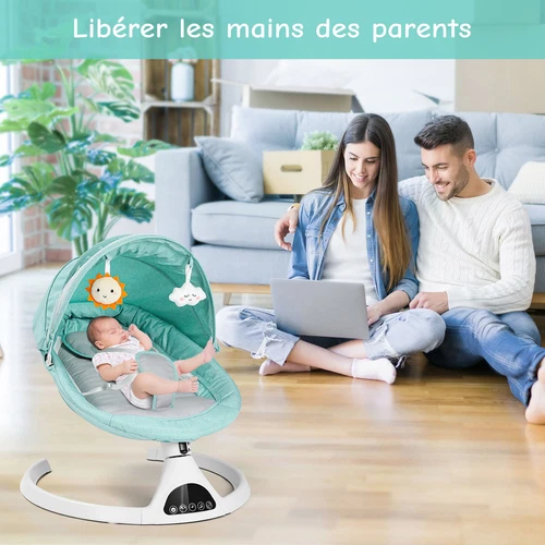 Multifunktion Babywippe Elektrisch Babyschaukel mit Fernbedienung & 5-Punkt-Gurt - Bild 20 von 37