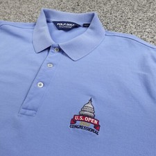 De Colección Ralph Lauren Polo Para Hombres L Azul 2011 US Open Golf Club Tenis Logo Poni