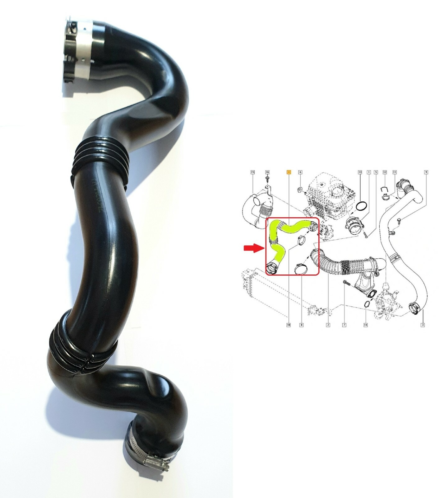 Durite turbo pipe intercooler Master III Movano 10- 2,3 dCi