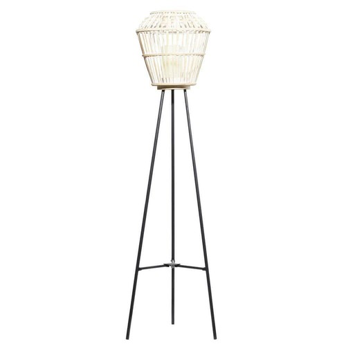 Litton Lane Candle Holders 54.5"H Metal Natural Lantern Candlestick Indoor White
