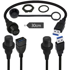 USB 3.0 Male Female to Type C Waterproof Panel Mount Connector Cable Adapter
